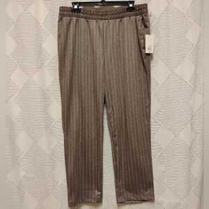 A New Day Women's Brown Striped Pants Recycled Fibers Rayon Size Large Pockets